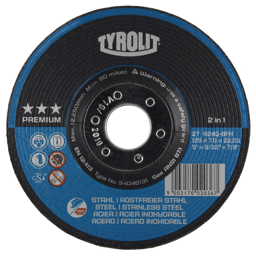 Grinding Wheel, 6" x 9/32", 7/8" Arbor, Type 27 Sidevic Inc.