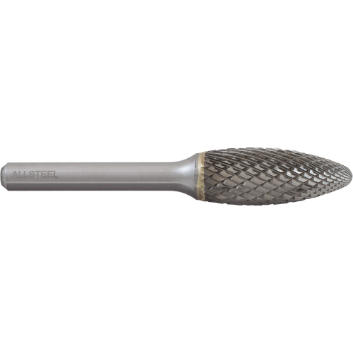 Fraise au carbure en forme de flamme ALLSTEEL, SH-5, 1/2" dia., 1/4" Tige, 1-1/4" Prof. de la coupe Sidevic Inc.