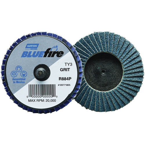 Mini-disque &agrave; lamelles R884P BlueFire, 3" x Type 27, Grain P40, Alumine de zirconium Sidevic Inc.
