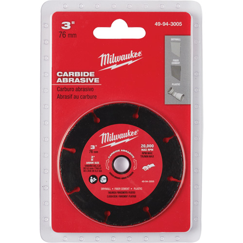 Lame abrasive au carbure, 3" x Arbre de 3/8", Carbure de silicium, 20 000 Tr/min Sidevic Inc.