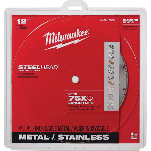 Lame &agrave; tronçonner au diamant Steelhead, 12", Pour M&eacute;tal Sidevic Inc.