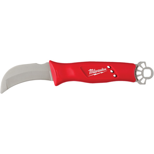 Couteau courb&eacute; de monteur de ligne &agrave; pointe &eacute;mouss&eacute;e avec anneau STICKWORK 3-en-1 Sidevic Inc.