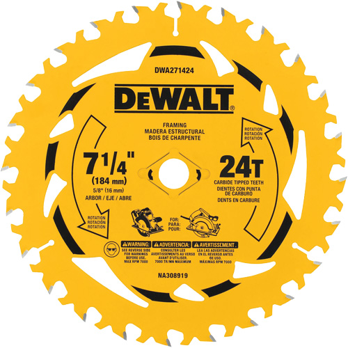 Circular Saw Blade, 7-1/4", 24 Teeth, Wood Use Sidevic Inc.