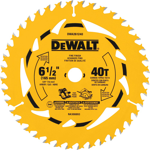 Lame de scie circulaire &agrave; charpente, 6-1/2", 40 dents, Pour Bois Sidevic Inc.