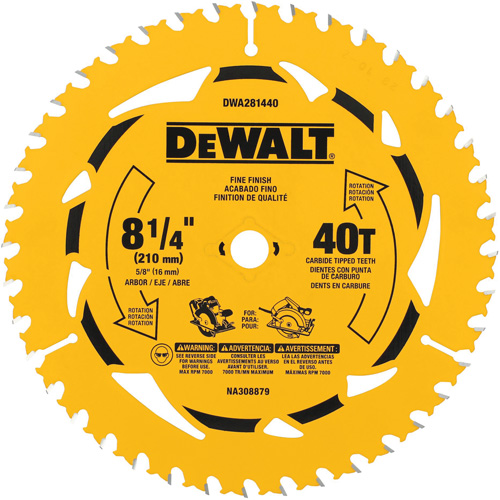 Lame de scie circulaire pour la coupe transversale, 8-1/4", 40 dents, Pour Bois Sidevic Inc.