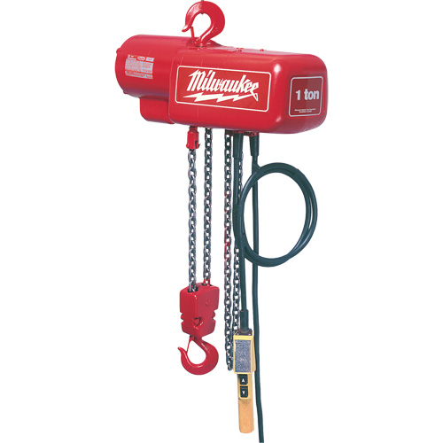 Palan &eacute;lectrique &agrave; chaîne, Lev&eacute;e 10', Capacit&eacute; 2000 lb (1 tonne), 16 pi/min Sidevic Inc.