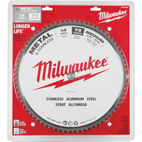 Lames de scie circulaire Endurance, 14", 72 dents, Pour M&eacute;tal Sidevic Inc.
