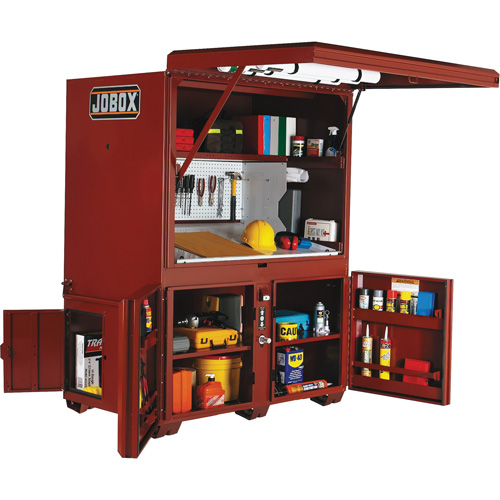 Field Office Jobsite Box, 63" W x 42" D x 80" H, Steel, Red Sidevic Inc.