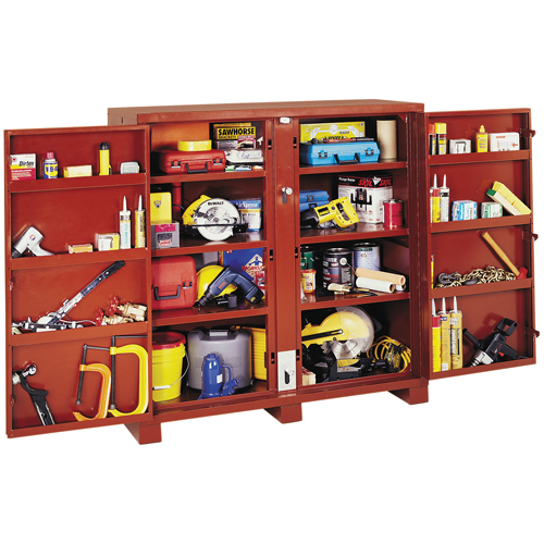 Armoire &agrave; tablettes Jobsite, Acier, 58,7 pi³, Rouge Sidevic Inc.