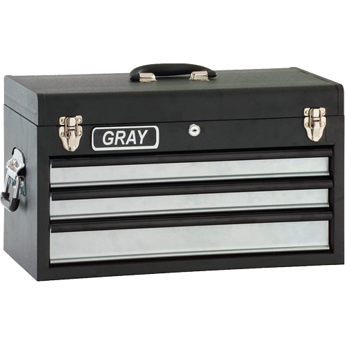 Tool Box - 3 Drawers, 10" D x 20-1/2" W x 12" H, Black Sidevic Inc.