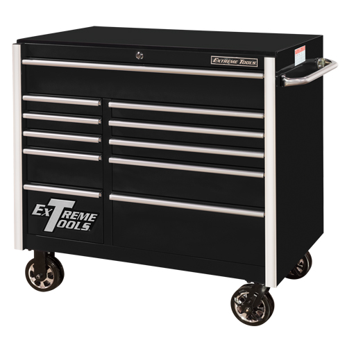 RX Series Rolling Tool Cabinet, 11 Drawers, 41-1/2" W x 25-1/2" D x 40-1/2" H, Black Sidevic Inc.