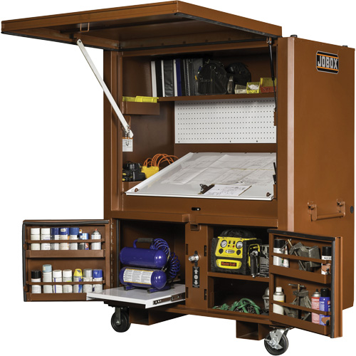 Field Office Jobsite Box, 33" W x 63" D x 80" H, Steel, Red Sidevic Inc.