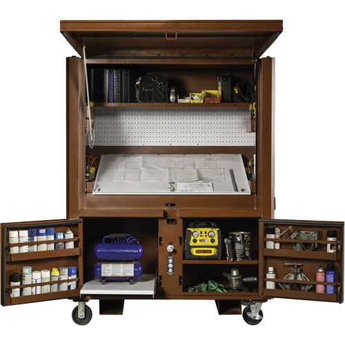 Field Office Jobsite Box, 33" W x 63" D x 80" H, Steel, Red Sidevic Inc.