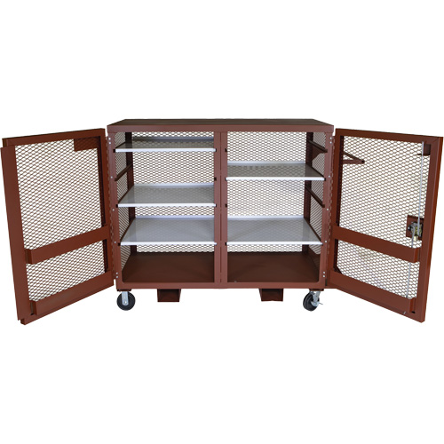 Armoire mobile en treillis, Acier, 49 pi³, Rouge Sidevic Inc.
