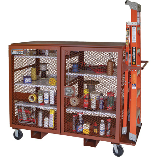 Armoire mobile en treillis, Acier, 49 pi³, Rouge Sidevic Inc.