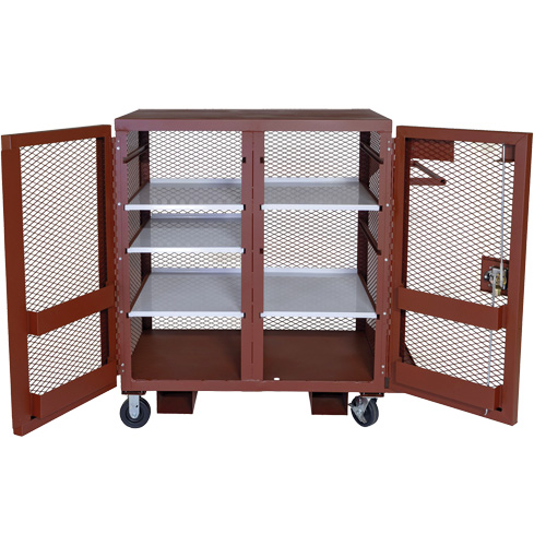 Armoire mobile en treillis, Acier, 37 pi³, Rouge Sidevic Inc.