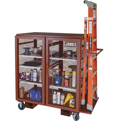 Armoire mobile en treillis, Acier, 37 pi³, Rouge Sidevic Inc.