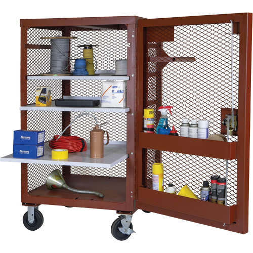 Armoire mobile en treillis, Acier, 22 pi³, Rouge Sidevic Inc.