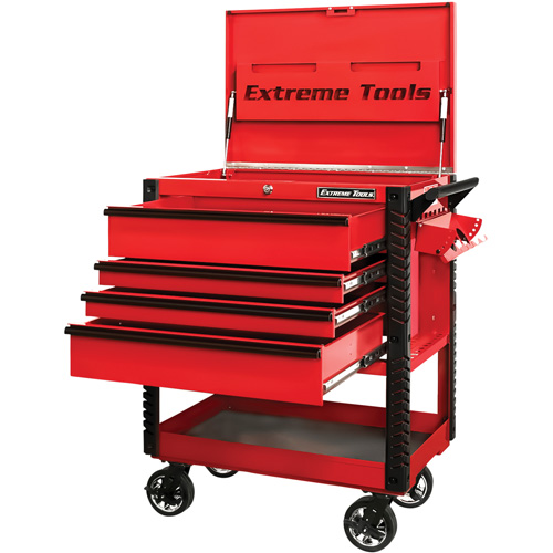 Chariot &agrave; outil s&eacute;rie EX de luxe, 4 tiroirs, 22-7/8" lo x 33" la x 44-1/4" h, Rouge Sidevic Inc.