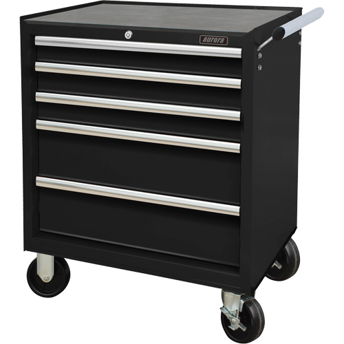 Industrial Tool Cart, 5 Drawers, 27" W x 18-3/4" D x 31-1/2" H, Black Sidevic Inc.