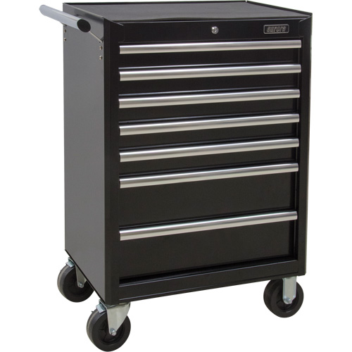 Industrial Tool Cart, 7 Drawers, 27" W x 18-3/4" D x 39" H, Black Sidevic Inc.