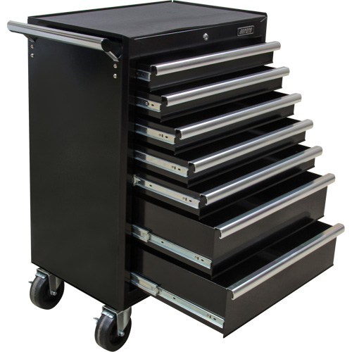 Industrial Tool Cart, 7 Drawers, 27" W x 18-3/4" D x 39" H, Black Sidevic Inc.