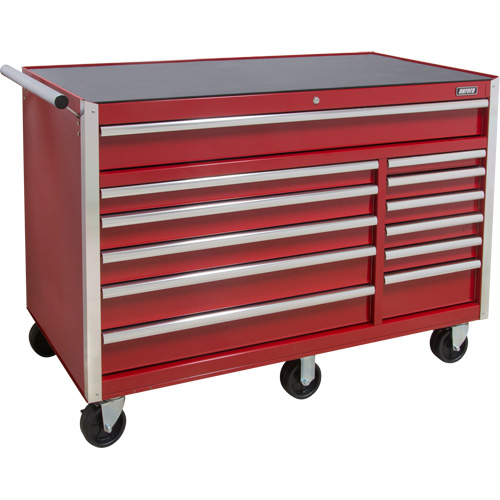 Chariot &agrave; outils industriel, 12 tiroirs, 56" la x 24-1/2" p x 38-1/8" h, Rouge Sidevic Inc.