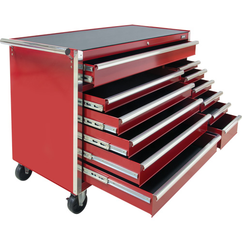 Chariot &agrave; outils industriel, 12 tiroirs, 56" la x 24-1/2" p x 38-1/8" h, Rouge Sidevic Inc.