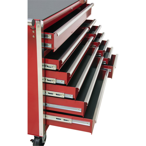 Chariot &agrave; outils industriel, 12 tiroirs, 56" la x 24-1/2" p x 38-1/8" h, Rouge Sidevic Inc.