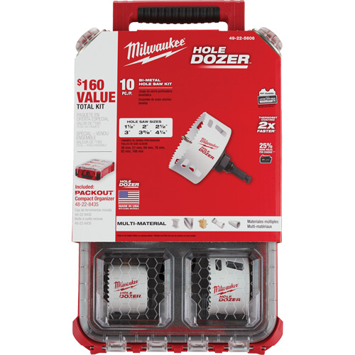 Packout Hole Dozer Hole Saw Kit, 10 Pieces Sidevic Inc.