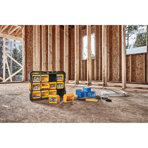 Flip-Bin Organizer, 3-7/8" W x 17-3/4" D x 13-7/8" H, Black/Yellow Sidevic Inc.