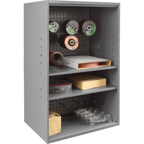 Armoire d'entreposage de produits abrasifs avec panneau perfor&eacute;, Acier, 19-7/8" x 14-1/4" x 32-3/4", Gris Sidevic Inc.