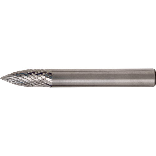 CLEVELAND Solid Carbide Burrs - Tree Shape Pointed End, SG-13, 1/2" Dia., 1/4" Shank, 3/4" Depth of Cut Sidevic Inc.