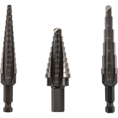 Unibit&reg; Step Drill Set, 3 Pieces, High Speed Steel Sidevic Inc.