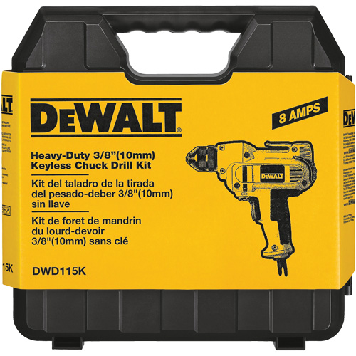 Perceuse &agrave; poign&eacute;e centrale VSR, Mandrin 3/8", 8 A, 120 V, 0-2500 Tr/min, Mandrin Sans cl&eacute; Sidevic Inc.