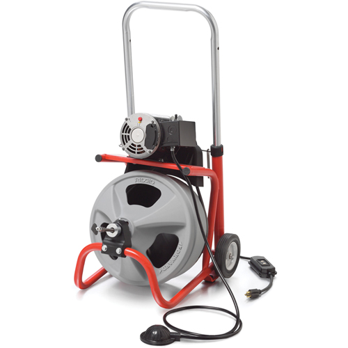 K-400 Autofeed Drum Machine with C-32 IW Cable, Electric, 1/2" x 75' and 3/8" x 100' Sidevic Inc.