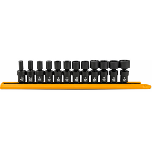 12-Piece 1/4" Drive 6 Point Universal impact Metric Flex Socket Set Sidevic Inc.