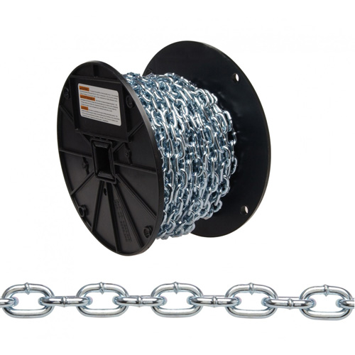 Chaîne torsad&eacute;e, Acier &agrave; faible teneur en carbone, #2 x 125' (38,1 m) l, Charge d'utilisation 325 lb (0,1625 tonne) Sidevic Inc.