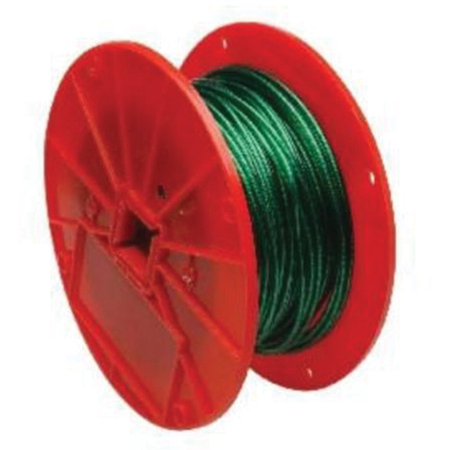 C&acirc;ble m&eacute;tallique, 250' (76,2 m) x 1/16", 28 lb (0,014 tonne), Rev&ecirc;tement de vinyle Sidevic Inc.