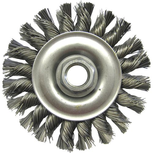 Wire Wheel Brushes, 4" Dia., 0.02" Fill, 5/8"-11 Arbor, Steel Sidevic Inc.