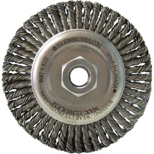 Brosses m&eacute;talliques &agrave; touret, Dia. 5-7/8", Fils 0,02", Arbre 5/8"-11, Acier Sidevic Inc.