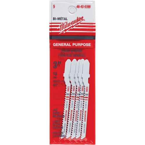 Lame de scie sauteuse, Bim&eacute;tal, Tige en T, 3" lo, 12 dents par pouce Sidevic Inc.