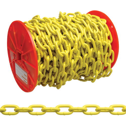 Proof Coil Chain, Low Carbon Steel, 3/16" x 100' (30.4 m) L, Grade 30, 800 lbs. (0.4 tons) Load Capacity Sidevic Inc.
