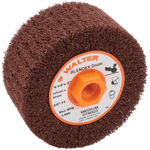 Tambour de conditionnement de surface Blendex ALLSTEEL, 4-1/4" dia. x 2" la, 5/8"-11 Arbre, Grain Moyen Sidevic Inc.