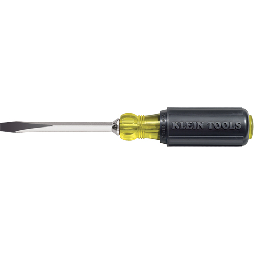 Heavy-Duty Slot Keystone Screwdriver, 1/4", 8-11/32" L, Cushion Grip Handle Sidevic Inc.