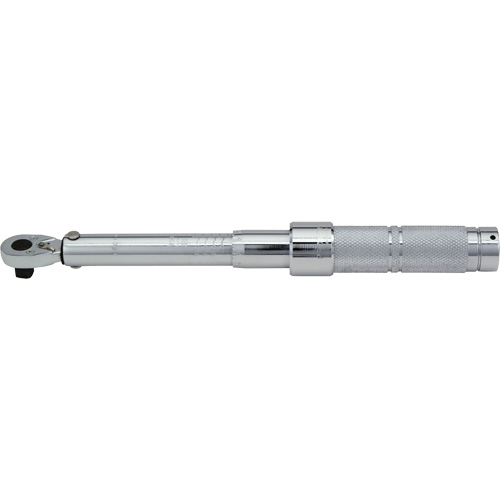 Ratcheting Head Micrometer Torque Wrench, Click, 1/2" Square Drive, 50 - 250 lbf. Ft Sidevic Inc.