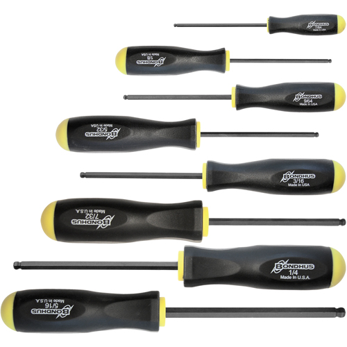 Ball Driver Screwdriver Sets - SAE, 8 Pcs. Sidevic Inc.
