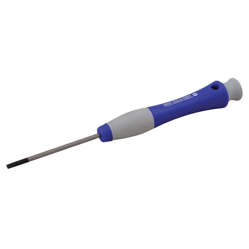 Slotted Precision Screwdriver, 5/64" Tip, Round, 6-1/2" L, Plastic Handle Sidevic Inc.