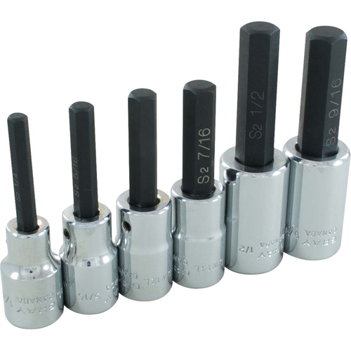 Hex Head Socket Set, Hex, 1/2" Drive, 6 Pcs Sidevic Inc.