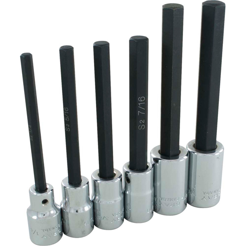 Hex Head Socket Set, Hex, 1/2" Drive, 6 Pcs Sidevic Inc.